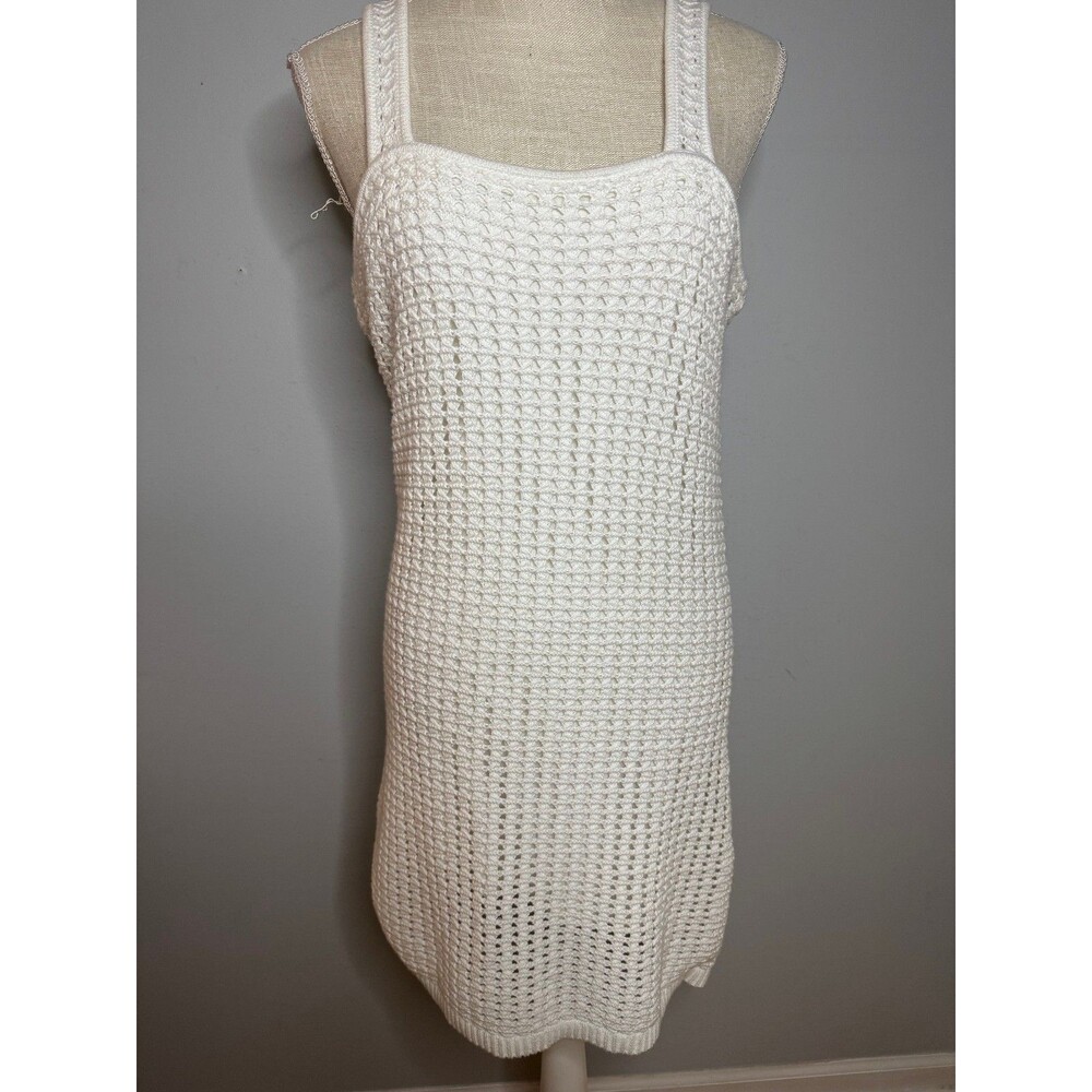 GAP Women's Off White Crochet Mini Dress Size Medium Beach Boho Resort‎